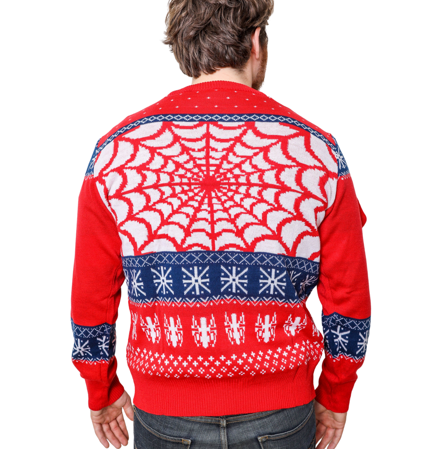 Marvel Spider-Man Symbol Offcially Licesned Adult Holiday Ugly Christmas Sweater - MEGA POP COMICS