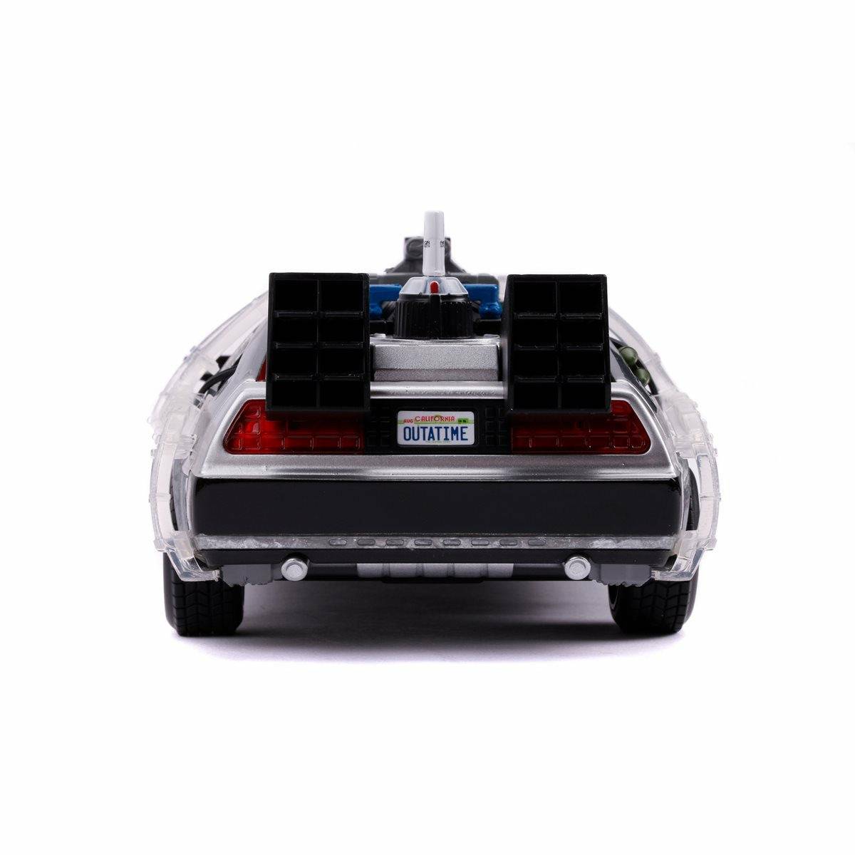 Back to the Future Part II die-cast 1:24 scale "Hollywood Rides" light-up DeLorean Time Machine - MEGA POP COMICS
