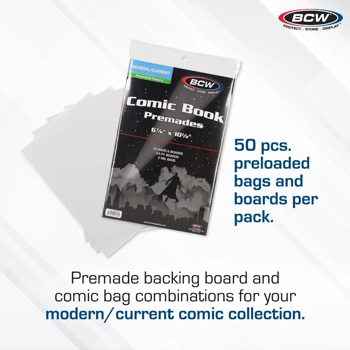 BCW Premade Resealable Current Comic Bag and Board - MEGA POP COMICS