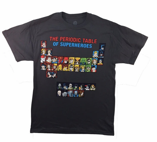 DC Comics Periodic Table Of Super Heroes Adult T-Shirt - MEGA POP COMICS