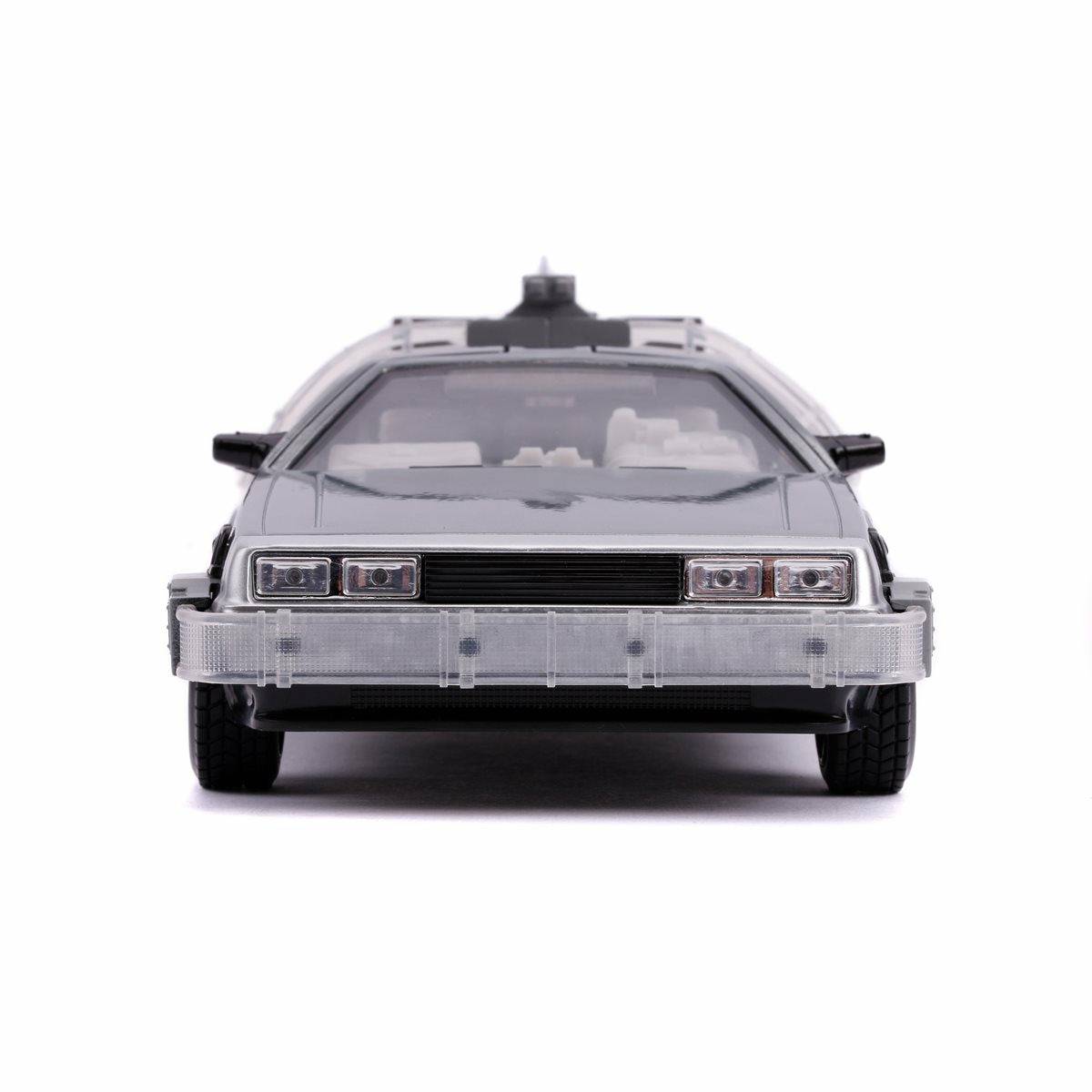 Back to the Future Part II die-cast 1:24 scale "Hollywood Rides" light-up DeLorean Time Machine - MEGA POP COMICS