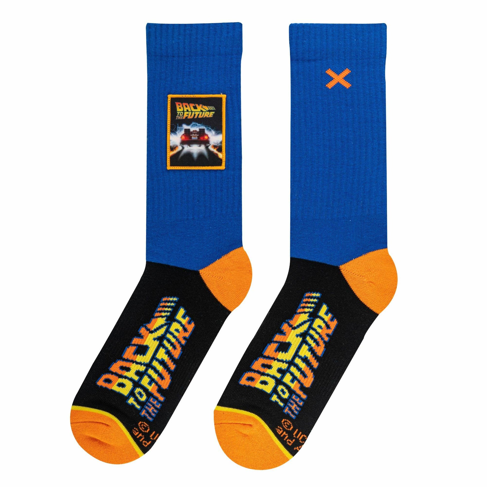 Back to the Future "Patch" Men's Crew Sideways Socks (Size 8-12) - MEGA POP COMICS