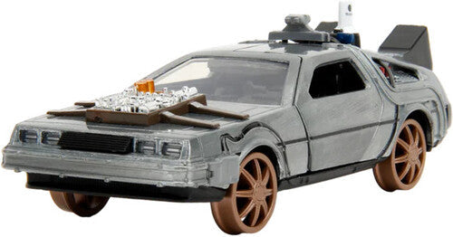Back to the Future Part III die-cast 1:32 scale "Hollywood Rides" DeLorean Time Machine (railroad) - MEGA POP COMICS