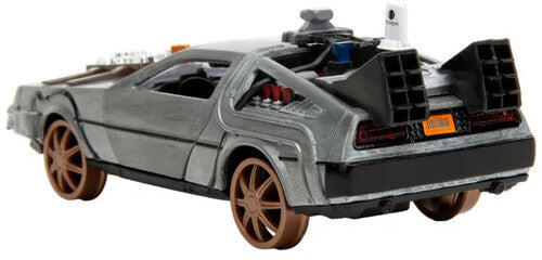 Back to the Future Part III die-cast 1:32 scale "Hollywood Rides" DeLorean Time Machine (railroad) - MEGA POP COMICS