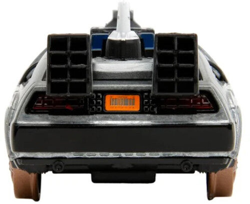 Back to the Future Part III die-cast 1:32 scale "Hollywood Rides" DeLorean Time Machine (railroad) - MEGA POP COMICS