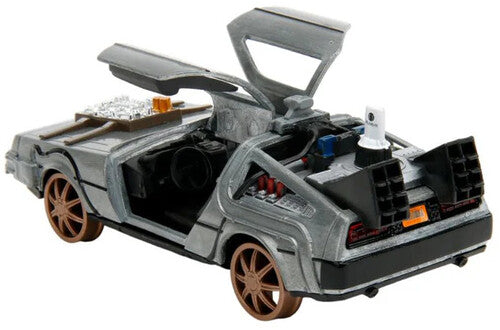 Back to the Future Part III die-cast 1:32 scale "Hollywood Rides" DeLorean Time Machine (railroad) - MEGA POP COMICS