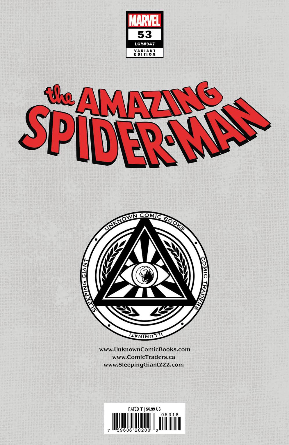 Amazing Spider-Man #53 Unknown Comics Derrick Chew Virgin Exclusive Var (07/10/2024) - MEGA POP COMICS
