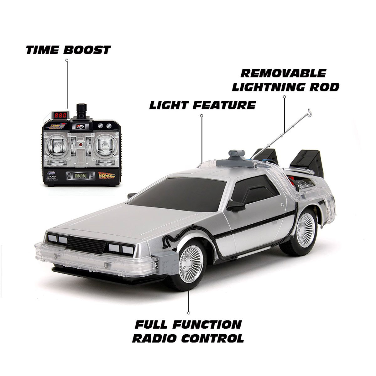 Back to the Future Remote Control 1:16 scale DeLorean Time Machine - MEGA POP COMICS