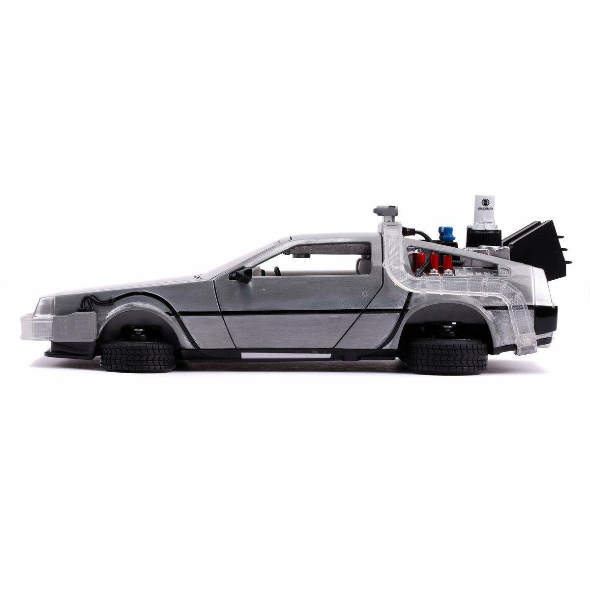 Back to the Future Part II die-cast 1:24 scale "Hollywood Rides" light-up DeLorean Time Machine - MEGA POP COMICS