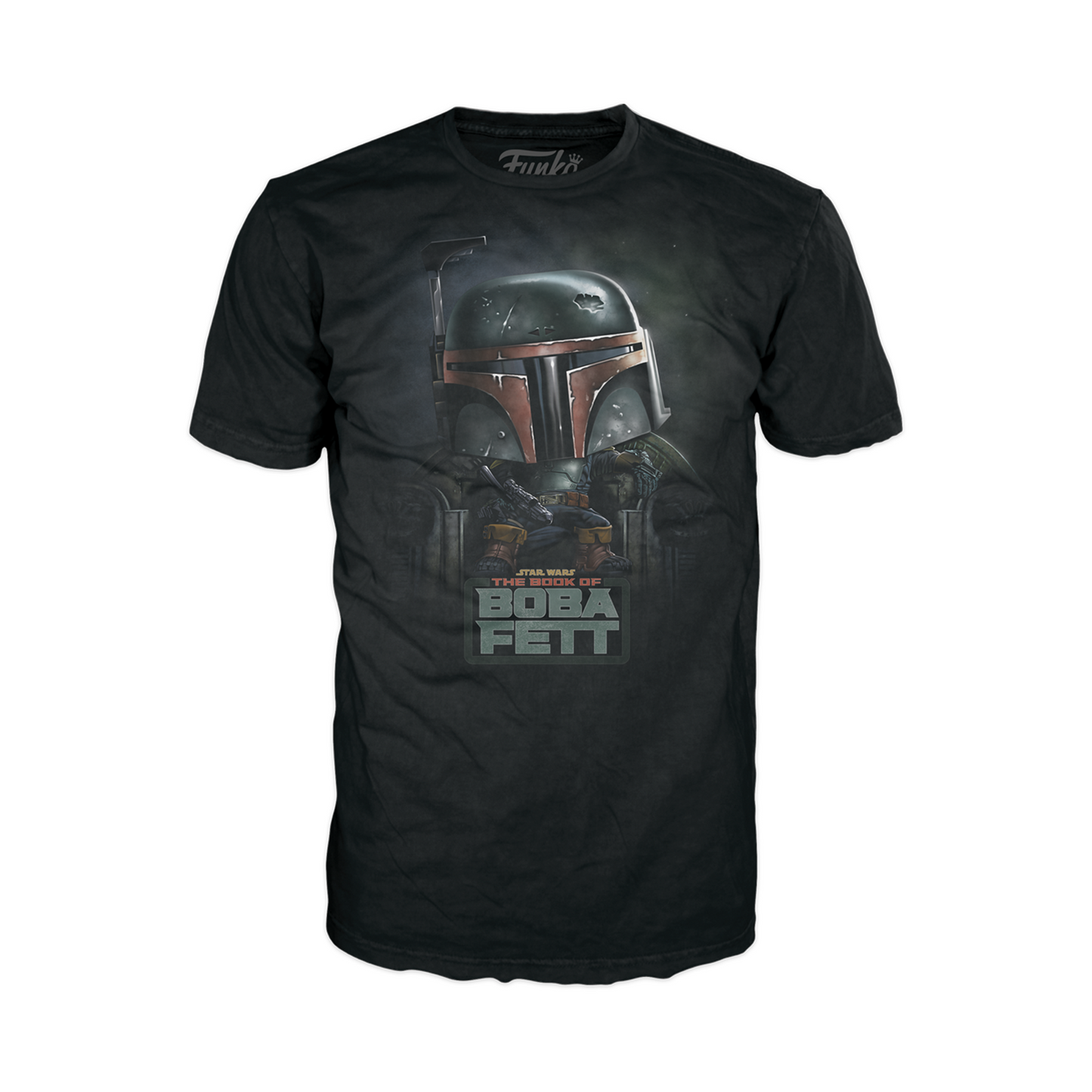 Funko Boxed Tee: Star Wars Book Of Boba Fett - Boba Fett On Throne - MEGA POP COMICS