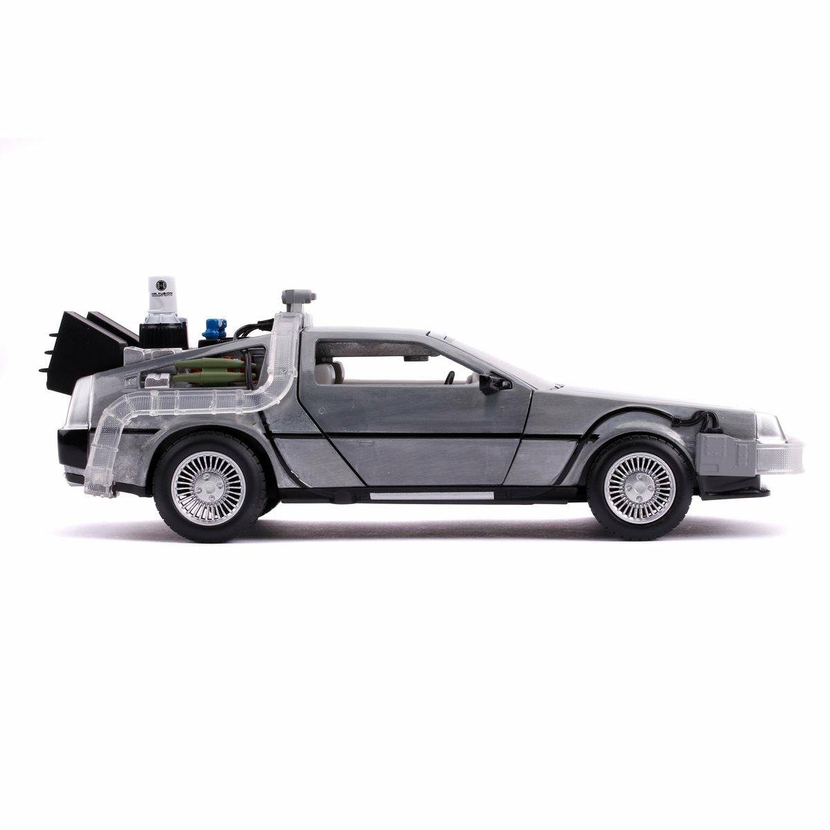Back to the Future Part II die-cast 1:24 scale "Hollywood Rides" light-up DeLorean Time Machine - MEGA POP COMICS