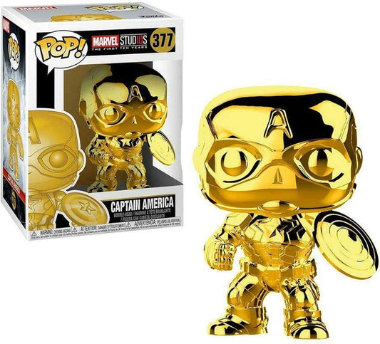 Funko Pop Marvel: Marvel Studios 10 - Captain America (Gold Chrome) - MEGA POP COMICS