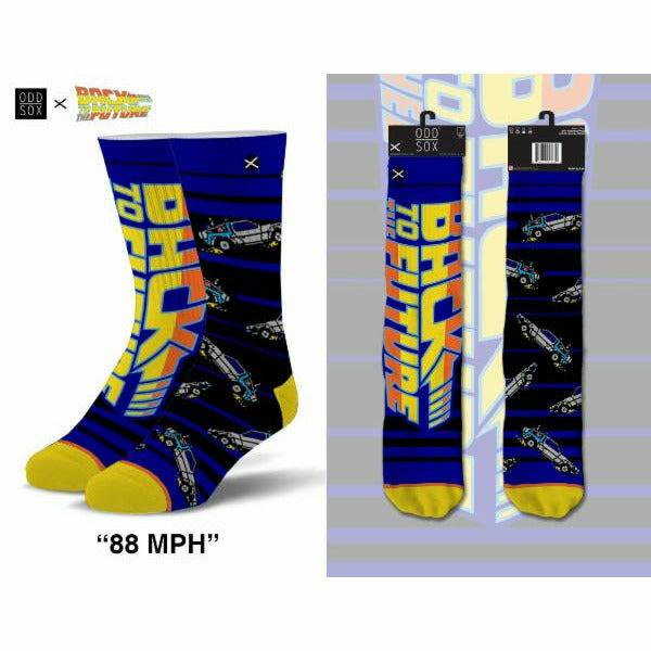 Back to the Future "88 MPH" Men's Crew Straight Down Knit Mix-Match Socks (Size 6-13) - MEGA POP COMICS