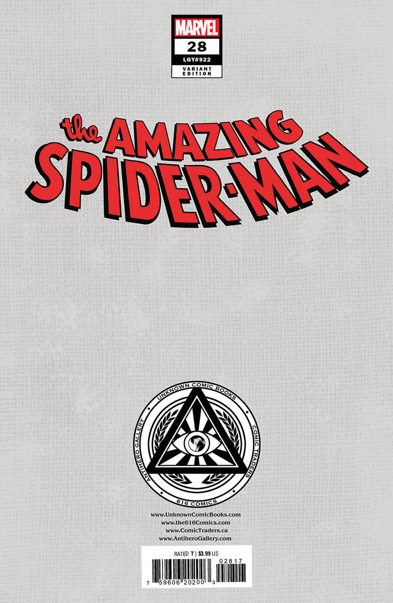 Amazing Spider-Man #28 Unknown Comics Kaare Andrews Exclusive Virgin Var (06/28/2023) - MEGA POP COMICS