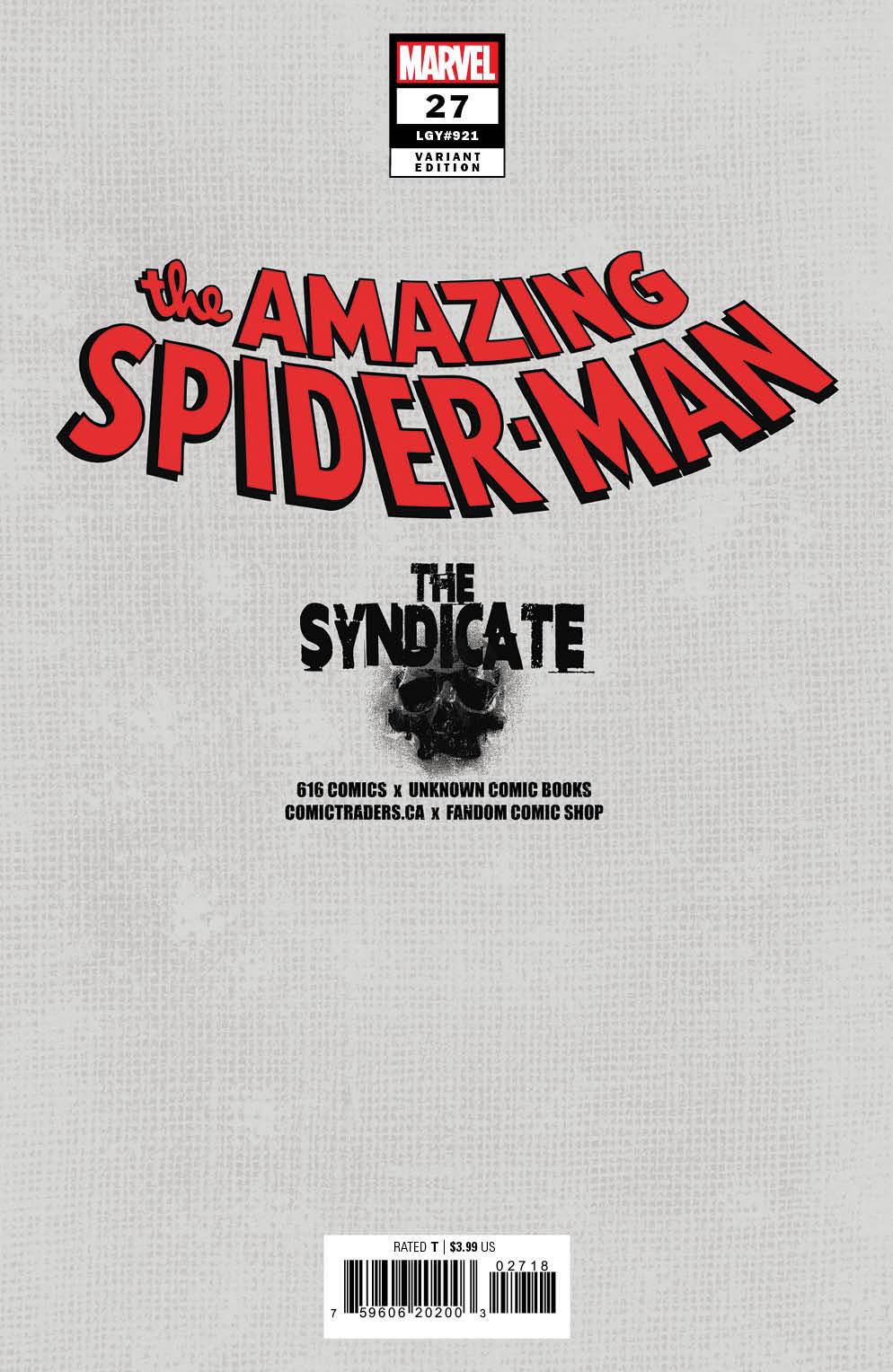 Amazing Spider-Man #27 Tiago Da Silva (616) Exclusive Var (06/28/2023) - MEGA POP COMICS