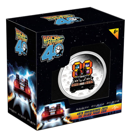 Back to the Future 40th Anniversary 2025 Limited Edition 1oz Silver Proof Coin - MEGA POP COMICS