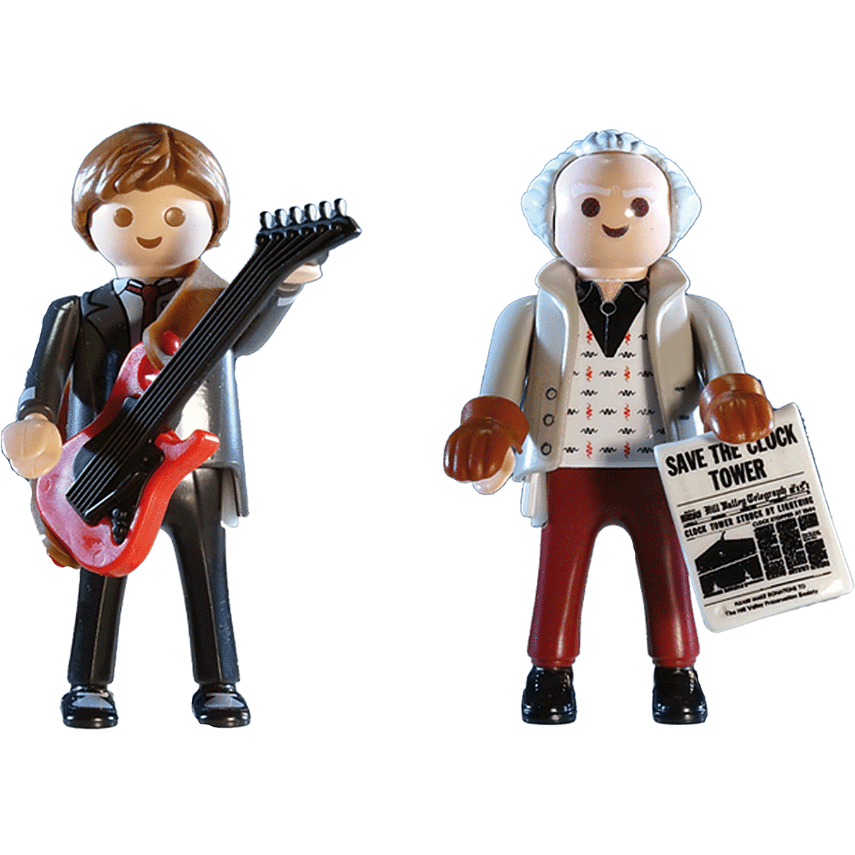 Back to the Future Playmobil Marty McFly & Dr. Emmett Brown "1955 Edition" 6-piece vinyl figures 2-pack - MEGA POP COMICS