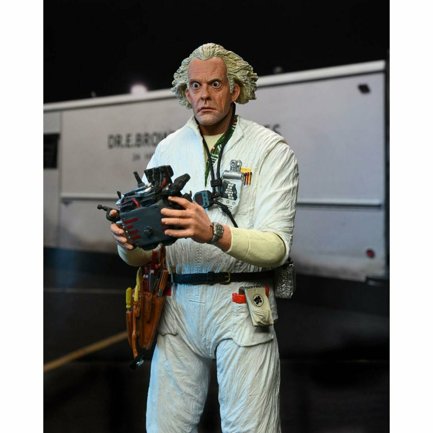 NECA Back to the Future 7" Scale Action Figure - Ultimate Doc Brown (1985 "Hazmat Suit") - MEGA POP COMICS