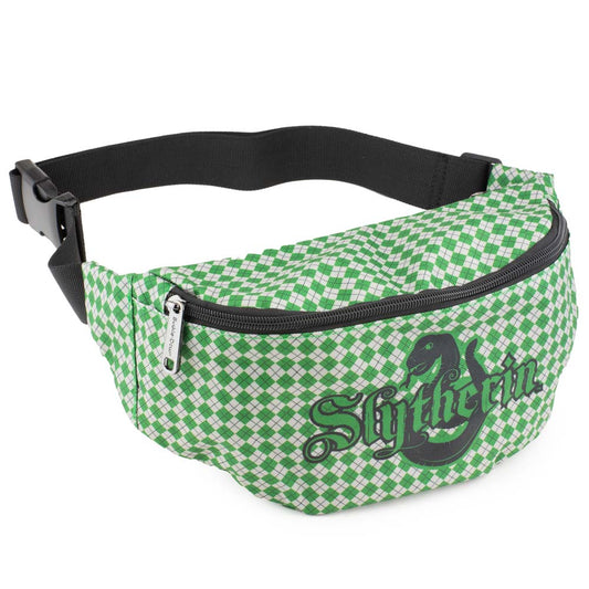Fanny Pack - Harry Potter Slytherin Snake with Shield Argyle Gray Green - MEGA POP COMICS
