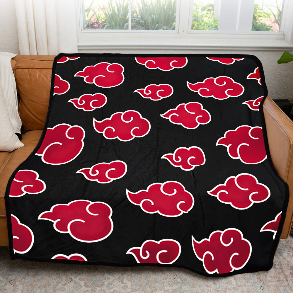 Naruto Shippuden Anti Leaf Clouds Akatsuki Throw Blanket 50in By 60in - MEGA POP COMICS