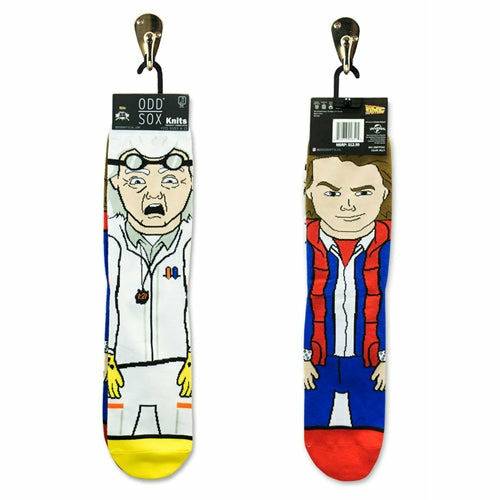 Back to the Future "Doc & Marty" Men's 360 Knit Mix-Match Socks (Size 6-13) - MEGA POP COMICS