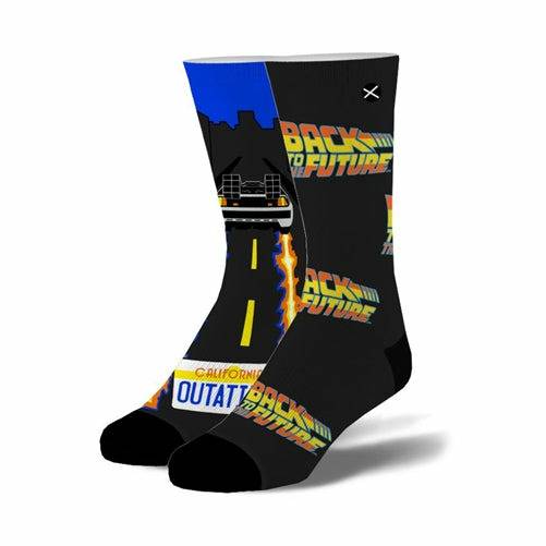 Back to the Future "Time Traveler" Men's Crew Straight Down Knit Mix-Match Socks (Size 8-12) - MEGA POP COMICS