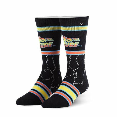 Back to the Future "Lightning" Men's Crew Straight Down Knit Socks (Size 8-12) - MEGA POP COMICS