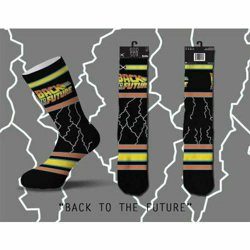 Back to the Future "Lightning" Men's Crew Straight Down Knit Socks (Size 8-12) - MEGA POP COMICS