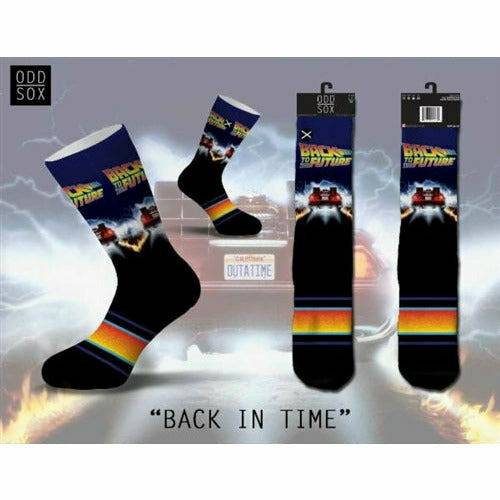 Back to the Future "Back in Time" Men's Crew Straight Down Sublimation Socks (Size 8-12) - MEGA POP COMICS