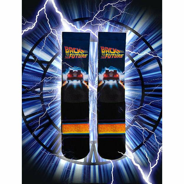 Back to the Future "Back in Time" Men's Crew Straight Down Sublimation Socks (Size 8-12) - MEGA POP COMICS