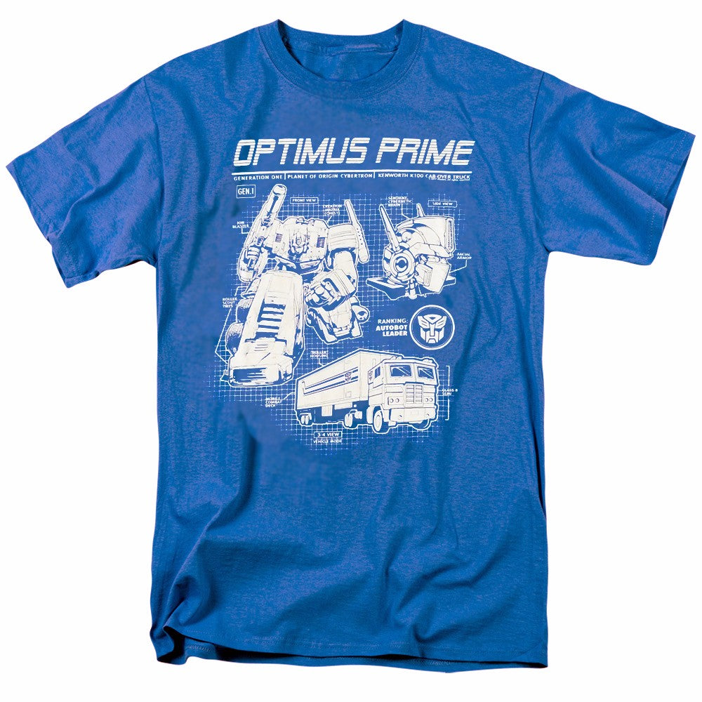 Transformers Optimus Prime Tech Specs Adult T-Shirt - MEGA POP COMICS