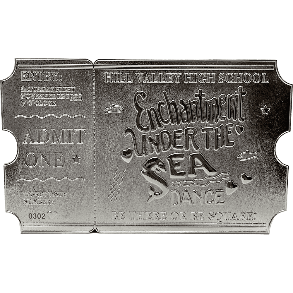Back to the Future silver plated Enchantment Under the Sea dance ticket replica - MEGA POP COMICS