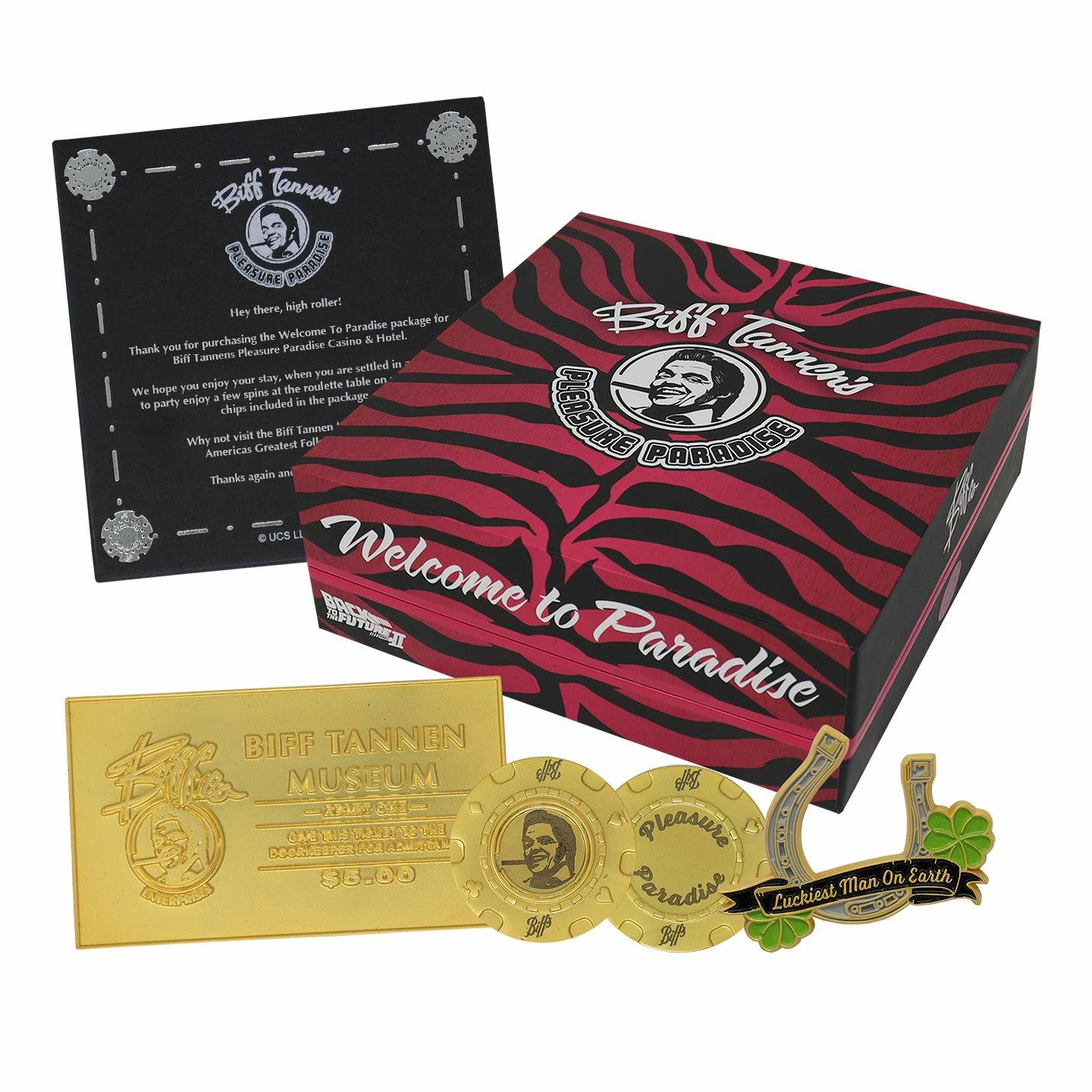Back to the Future Part II Limited Edition Biff Tannen's Pleasure Paradise "Welcome to Paradise" Gift Box - MEGA POP COMICS