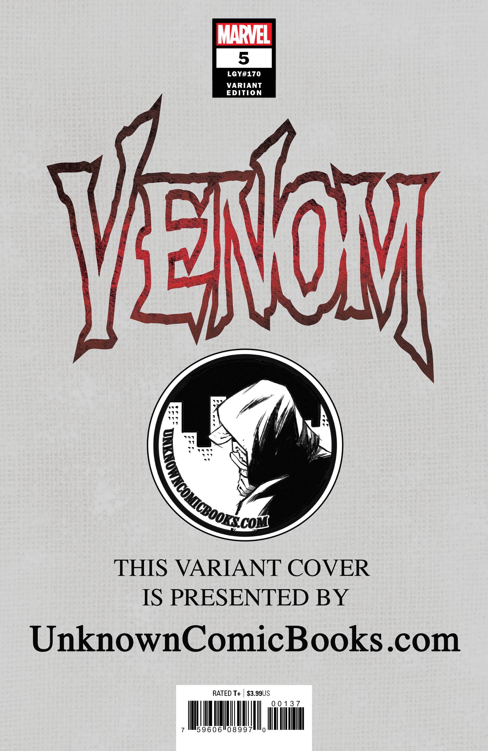 VENOM #5 UNKNOWN COMIC BOOKS VIRGIN VAR 8/22/2018 - MEGA POP COMICS