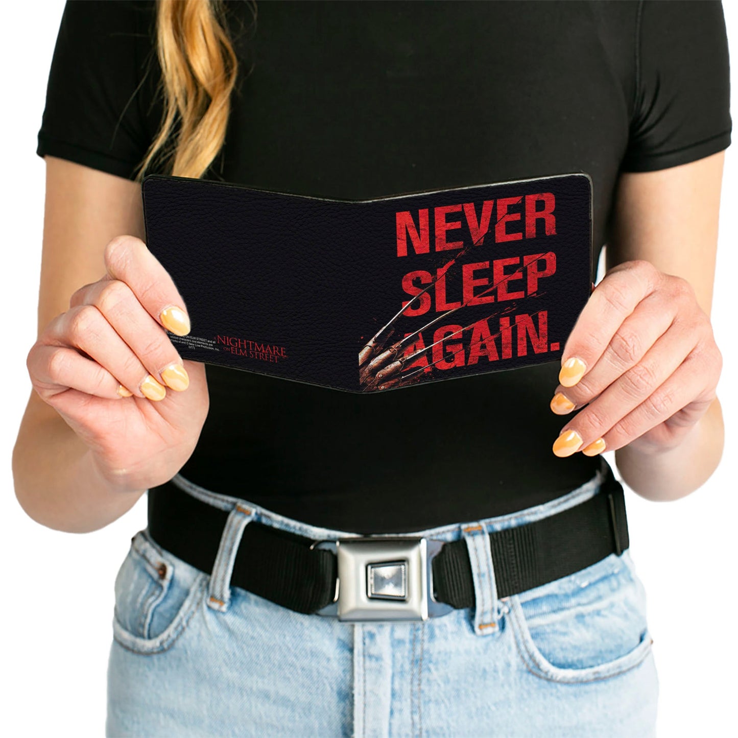 Bi-Fold Wallet - Freddy's Hand NEVER SLEEP AGAIN + A NIGHTMARE ON ELM STREET Black Red - MEGA POP COMICS
