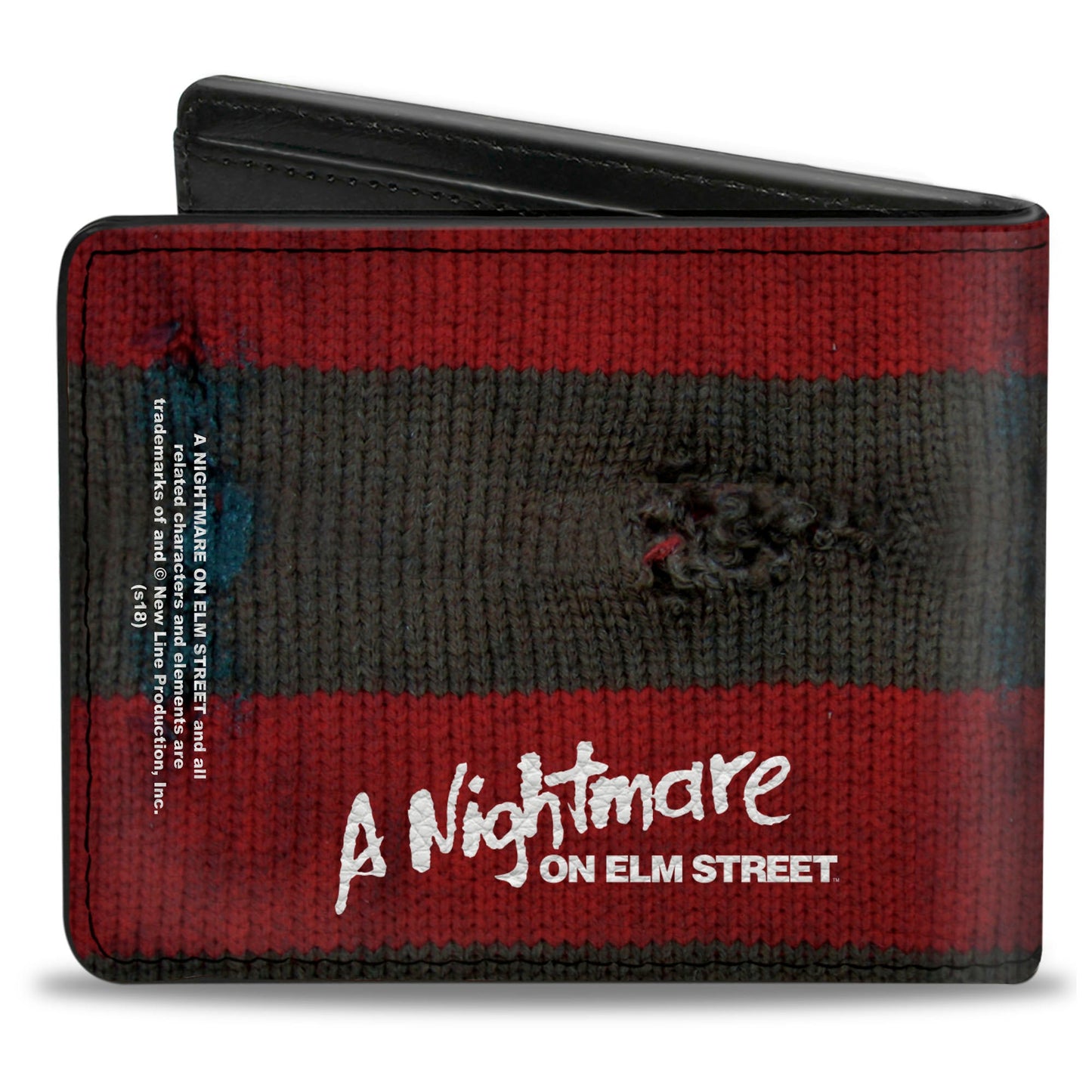 Bi-Fold Wallet - A NIGHTMARE ON ELM STREET Freddy's Sweater Stripes Red Black White - MEGA POP COMICS