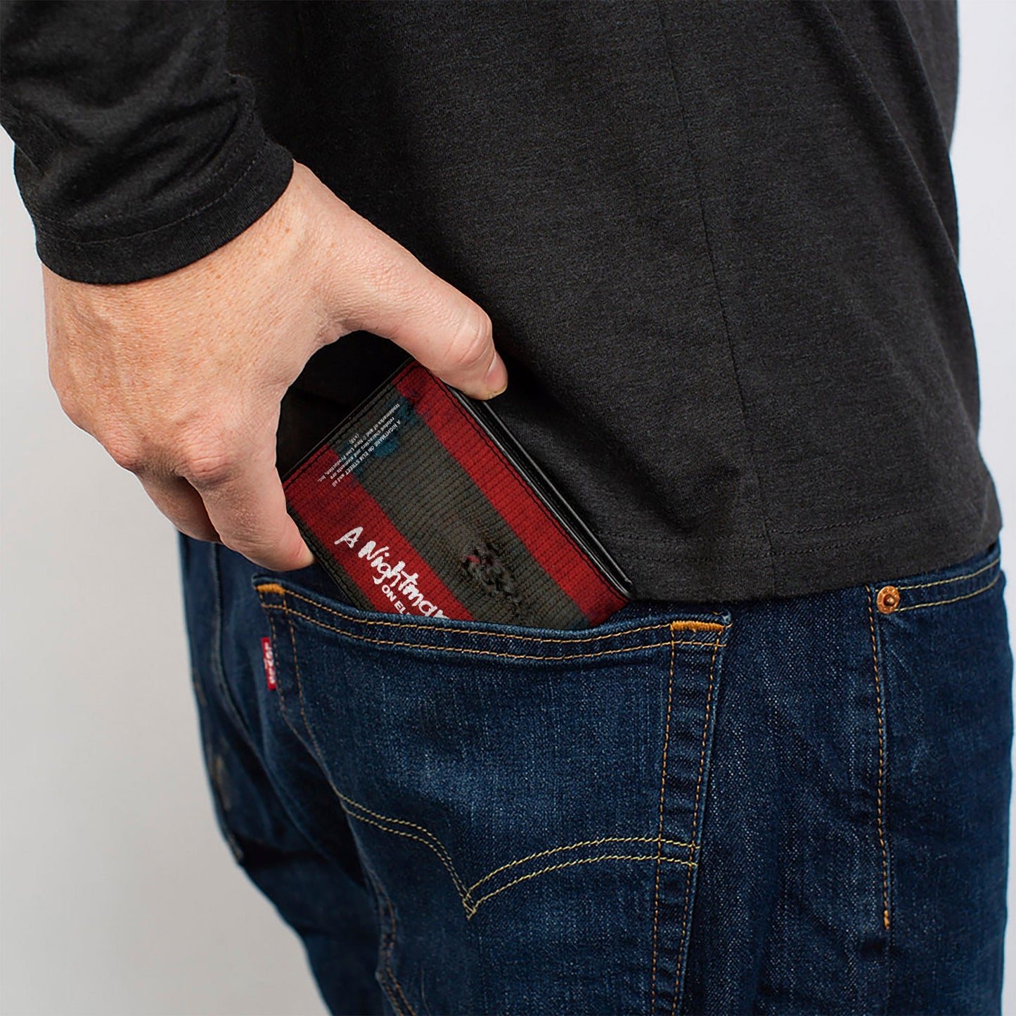 Bi-Fold Wallet - A NIGHTMARE ON ELM STREET Freddy's Sweater Stripes Red Black White - MEGA POP COMICS