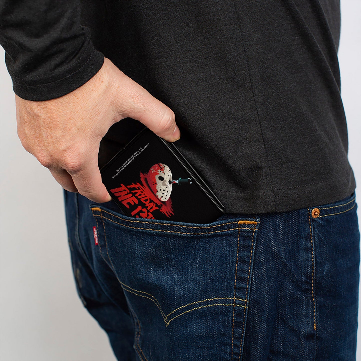 Bi-Fold Wallet - FRIDAY THE 13TH Vintage Jason Mask Poster Black Red - MEGA POP COMICS