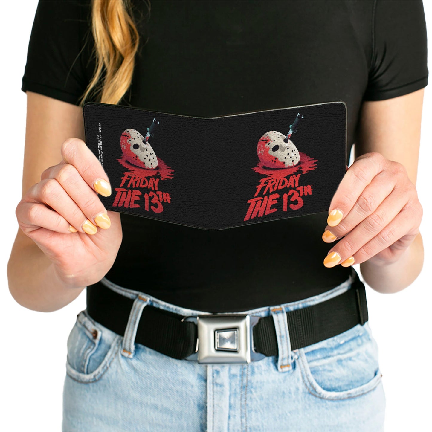 Bi-Fold Wallet - FRIDAY THE 13TH Vintage Jason Mask Poster Black Red - MEGA POP COMICS