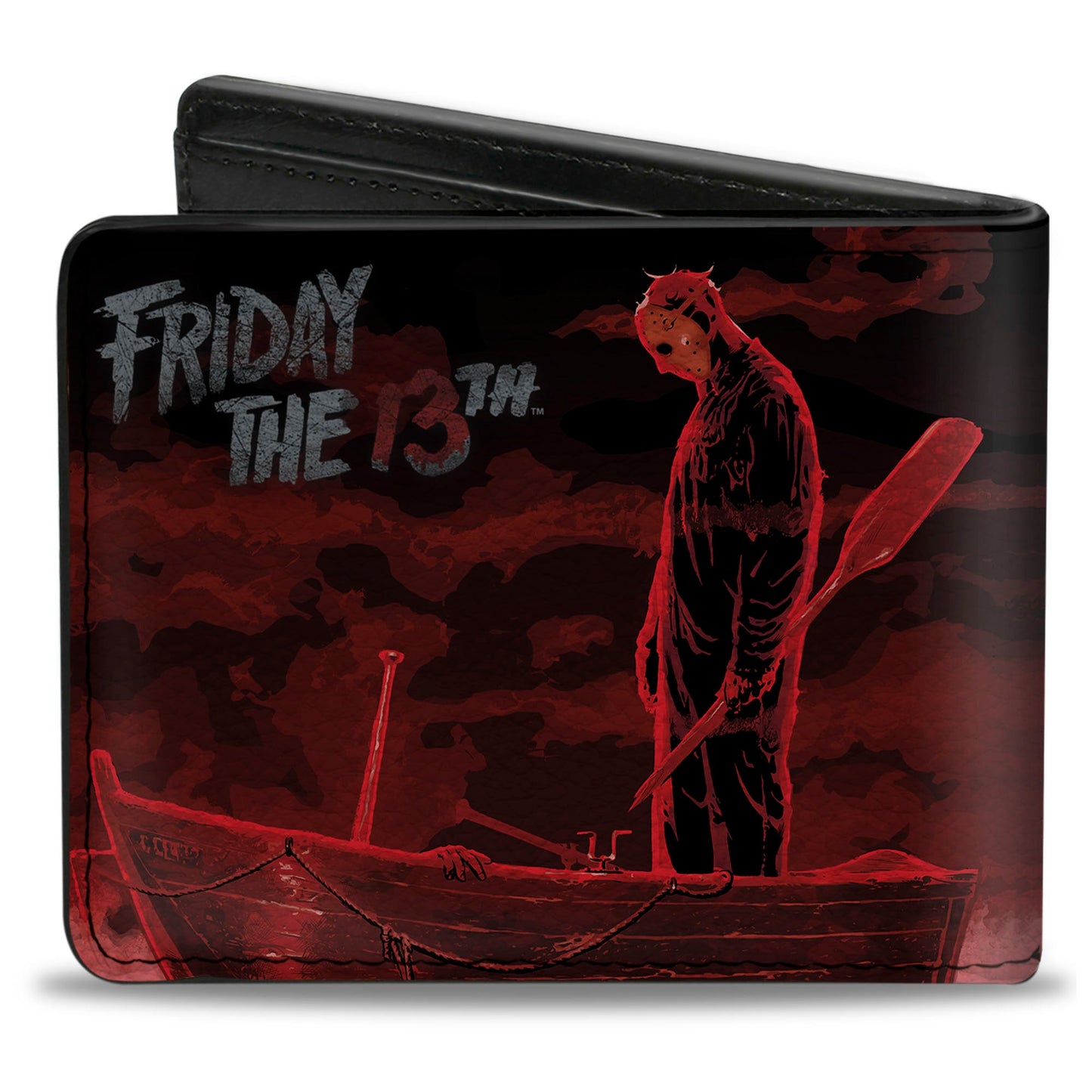 Bi-Fold Wallet - FRIDAY THE 13th Jason Boat Murder Black Reds White - MEGA POP COMICS