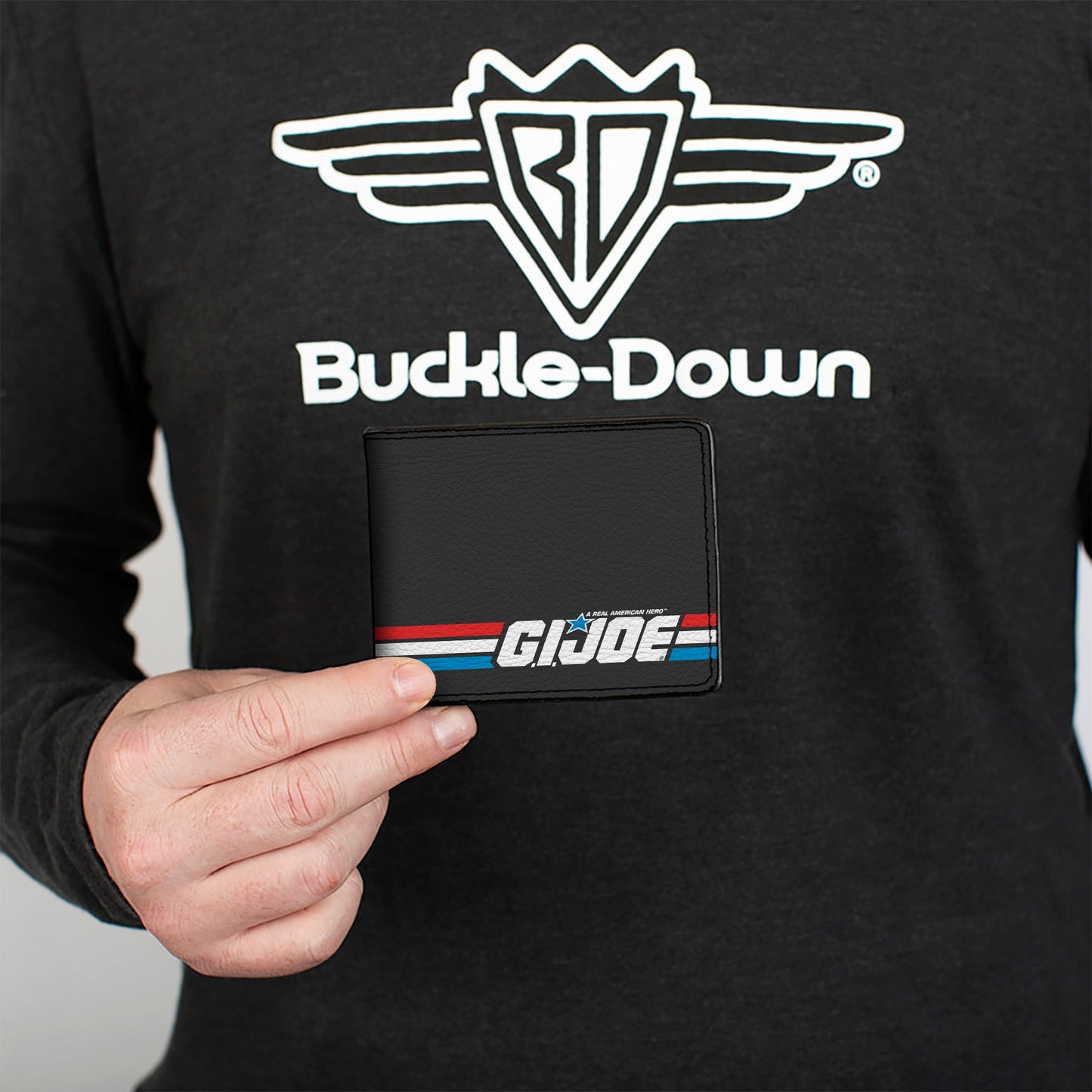 Bi-Fold Wallet - GI JOE Title Logo Stripe Black/Red/White/Blue - MEGA POP COMICS
