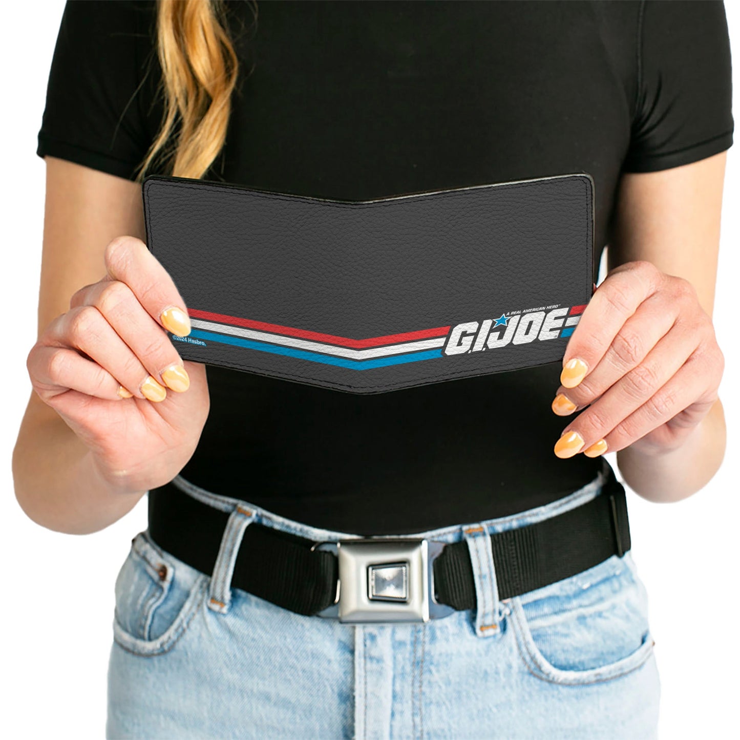 Bi-Fold Wallet - GI JOE Title Logo Stripe Black/Red/White/Blue - MEGA POP COMICS
