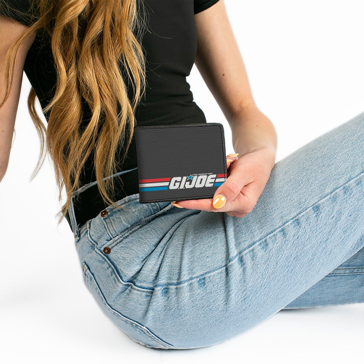 Bi-Fold Wallet - GI JOE Title Logo Stripe Black/Red/White/Blue - MEGA POP COMICS