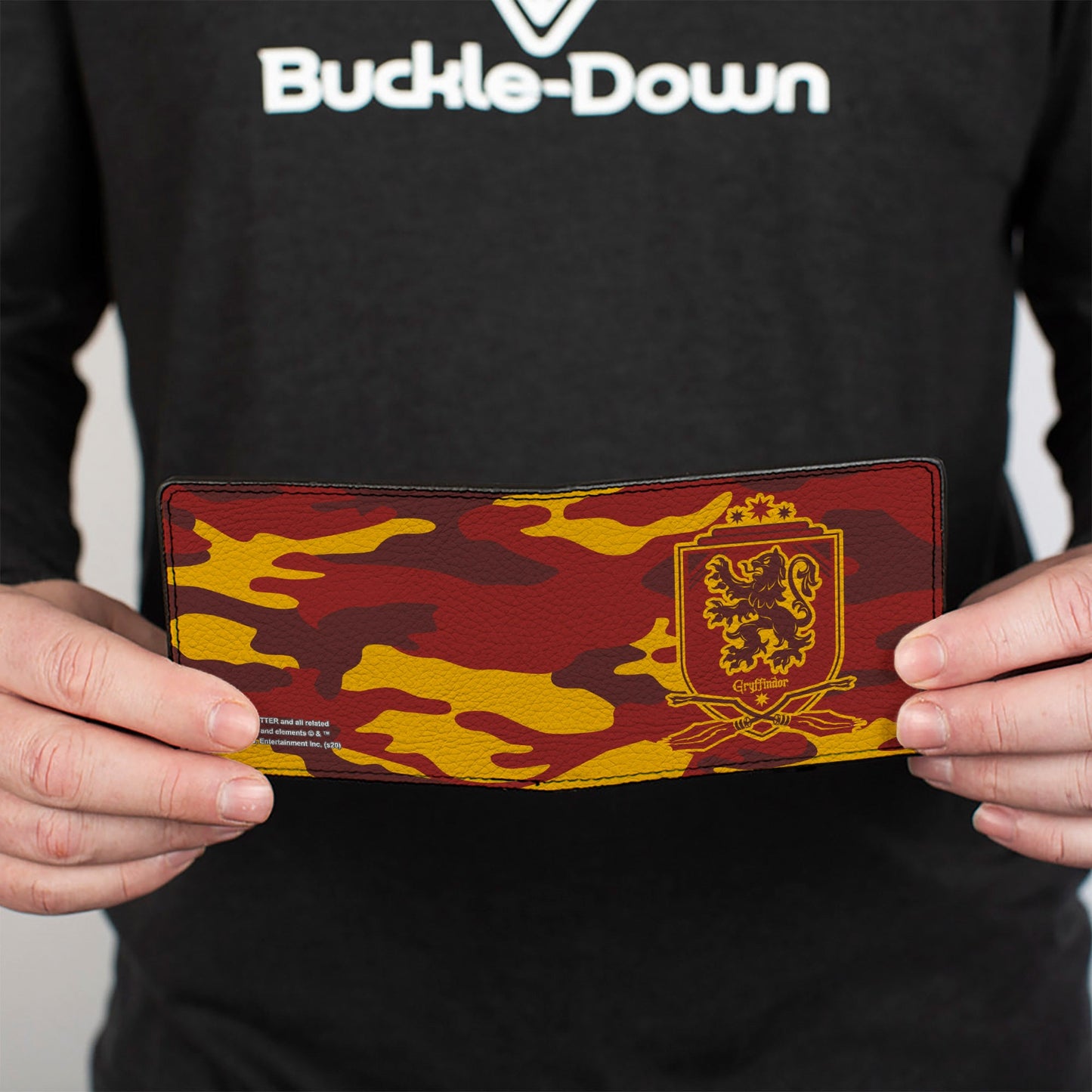 Bi-Fold Wallet - Harry Potter Gryffindor Crest Camo Gold Reds - MEGA POP COMICS