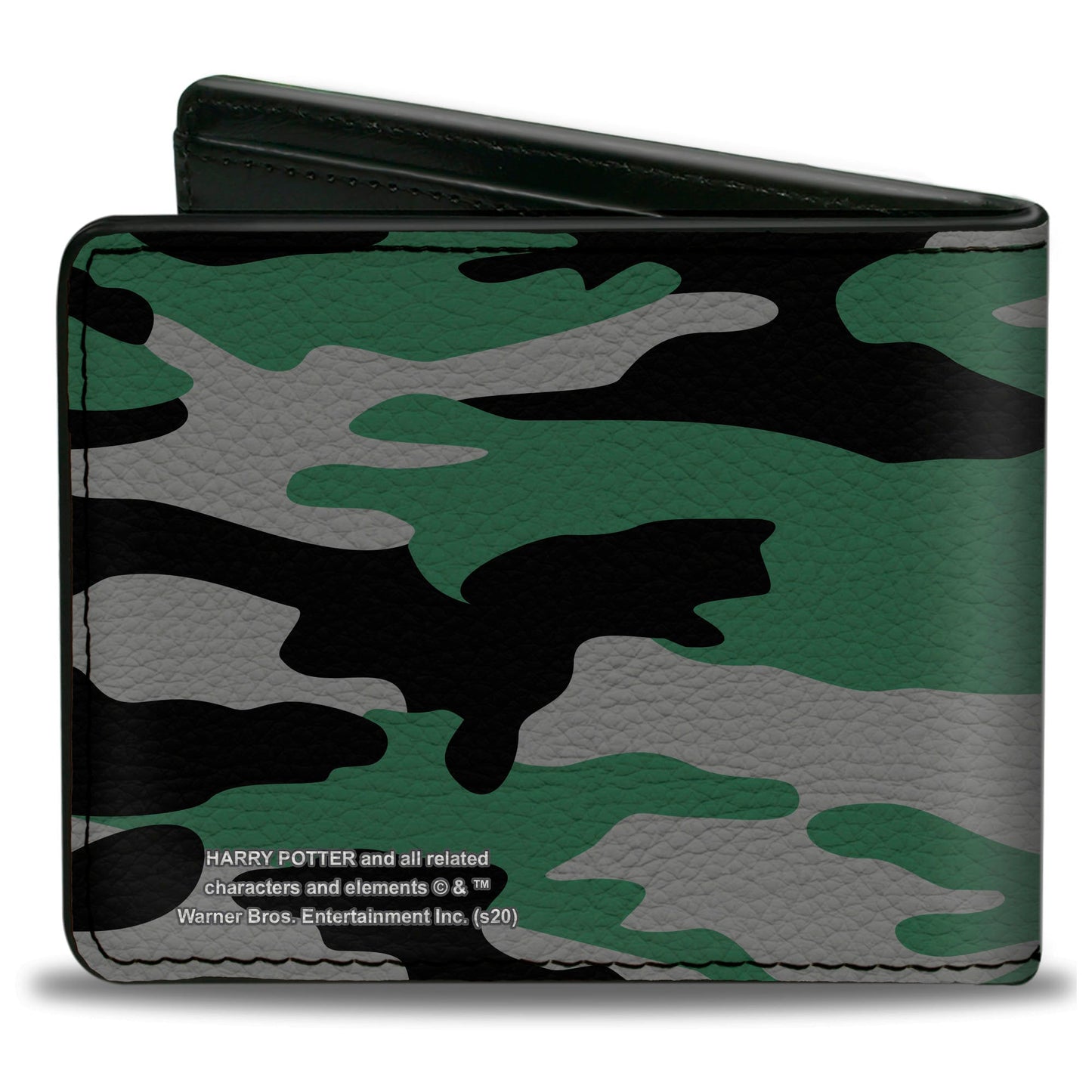 Bi-Fold Wallet - Harry Potter Slytherin Crest Camo Green Gray Black - MEGA POP COMICS