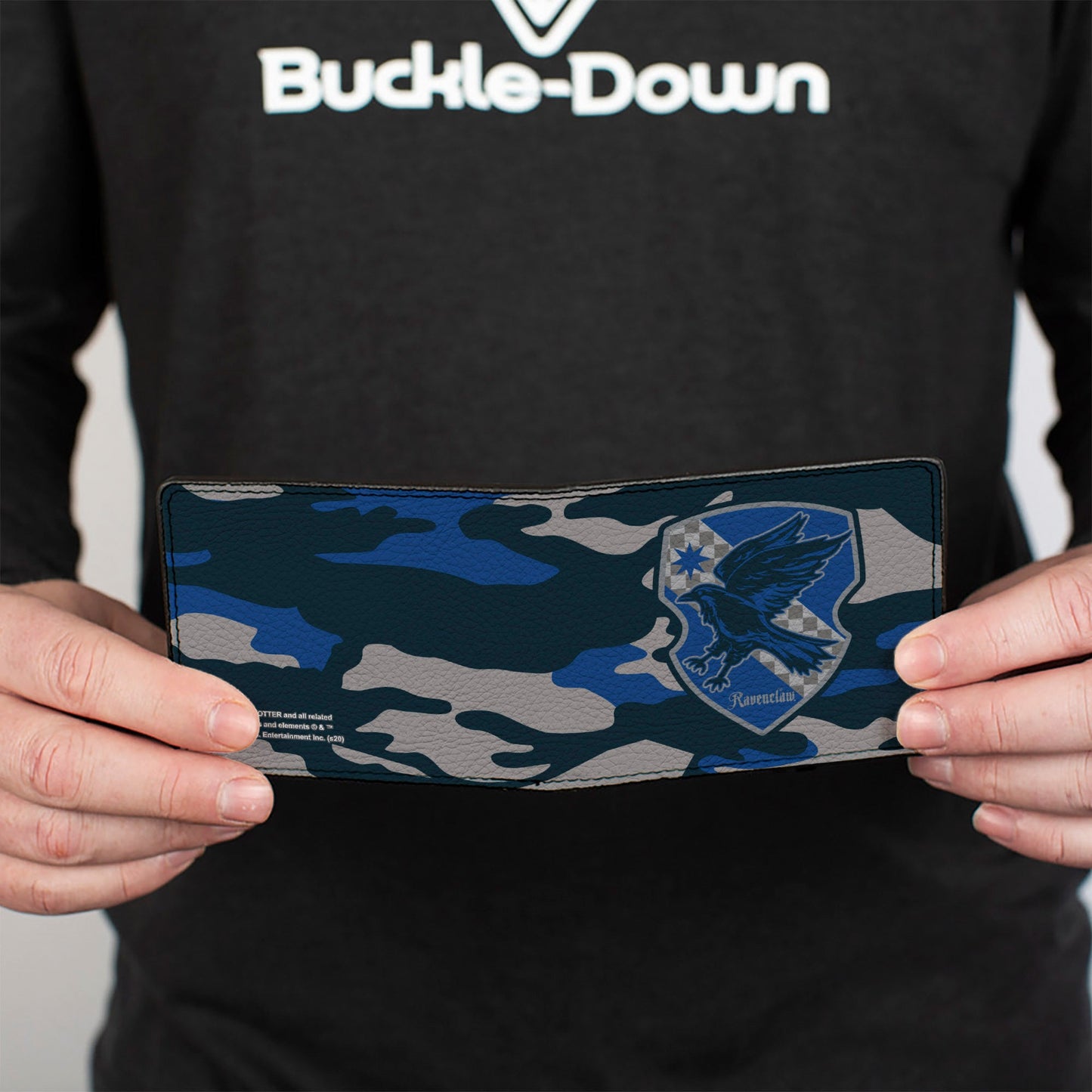 Bi-Fold Wallet - Harry Potter Ravenclaw Crest Camo Blues Grays - MEGA POP COMICS