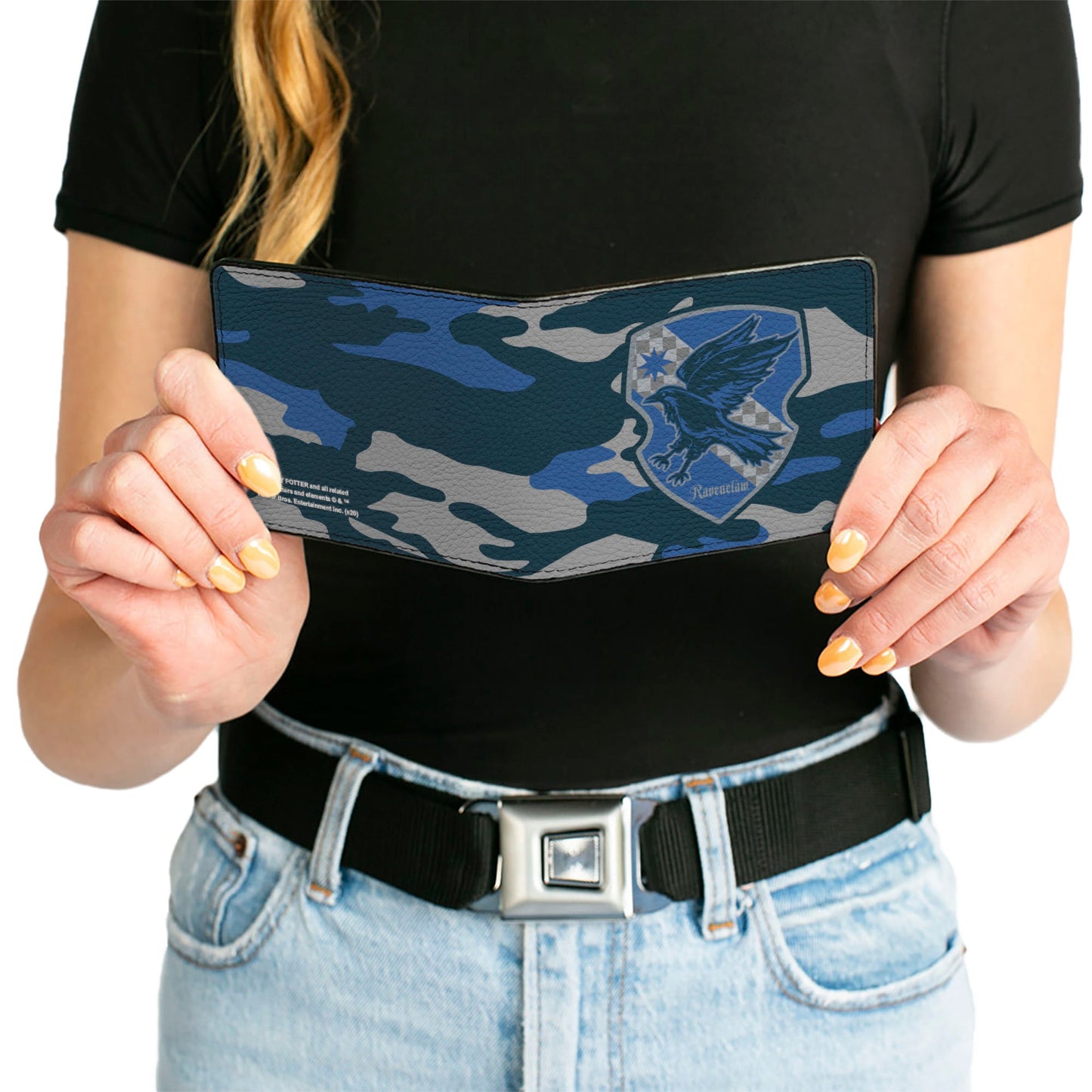 Bi-Fold Wallet - Harry Potter Ravenclaw Crest Camo Blues Grays - MEGA POP COMICS