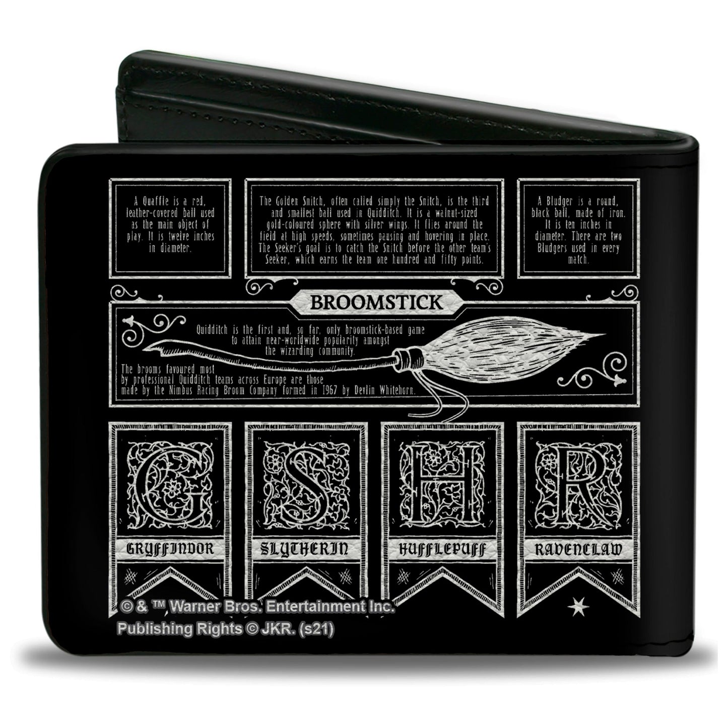 Bi-Fold Wallet - Harry Potter QUIDDITCH AT HOGWARTS Collage Black White - MEGA POP COMICS