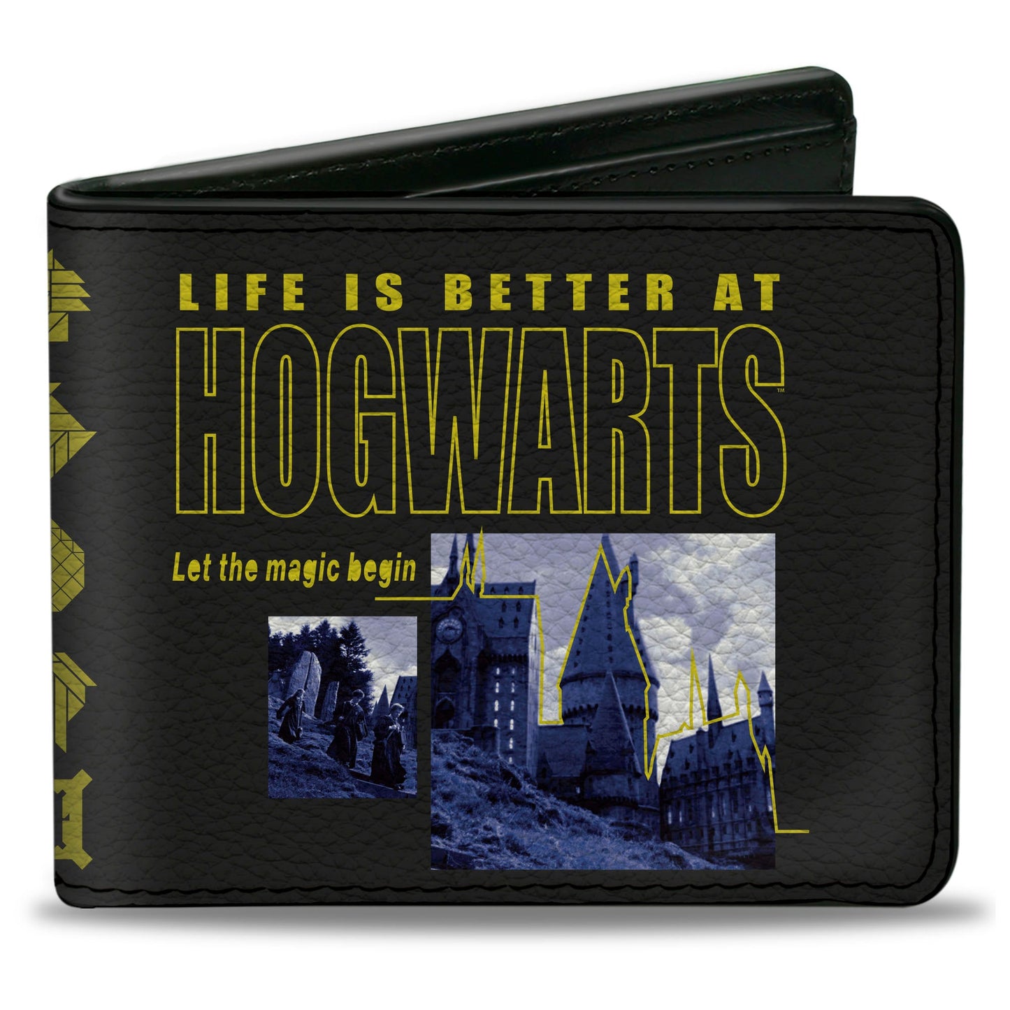 Bi-Fold Wallet - Harry Potter LIFE IS BETTER AT HOGWARTS Scenes Black Yellow Grays - MEGA POP COMICS
