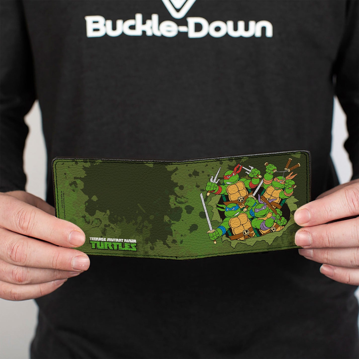 Bi-Fold Wallet - Classic TMNT Turtles Battle Pose9 + TEENAGE MUTANT NINJA TURTLES Logo Splatter Greens - MEGA POP COMICS